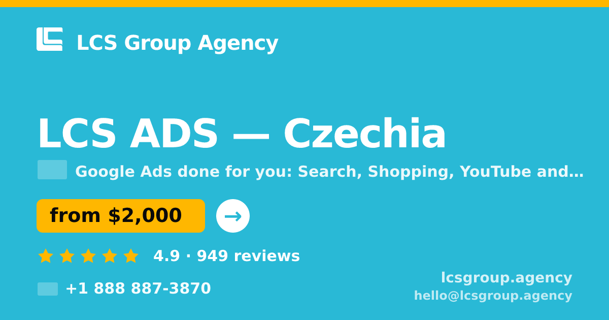 LCS ADS in Czechia — from $2,000/mo, rated 4.9/5 by 949 clients. LCS Group Agency.