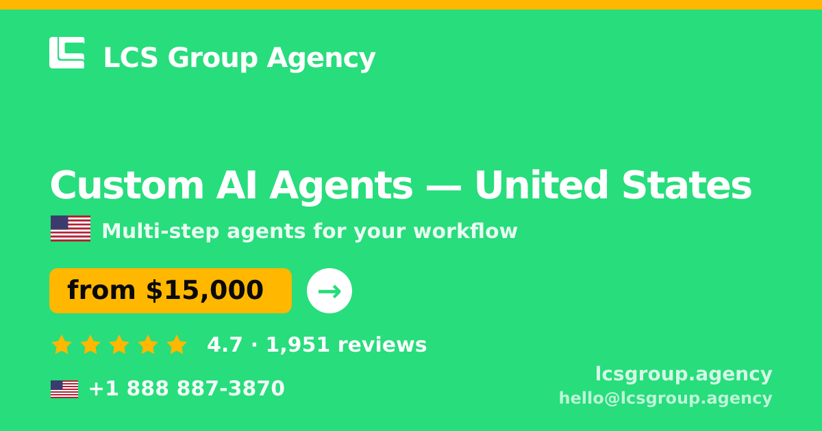 Custom AI Agents in Philadelphia — from $17,500, rated 4.9/5 by 3049 clients. LCS Group Agency.