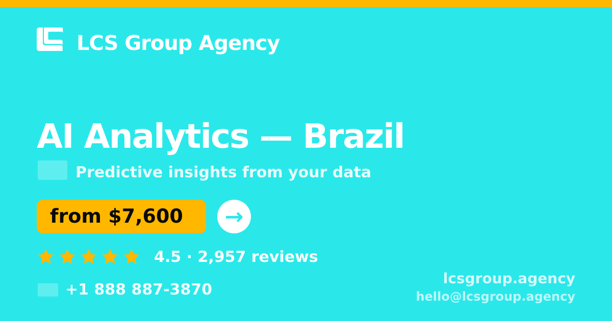 AI Analytics in Brazil — from $7,600, rated 4.5/5 by 2957 clients. LCS Group Agency.