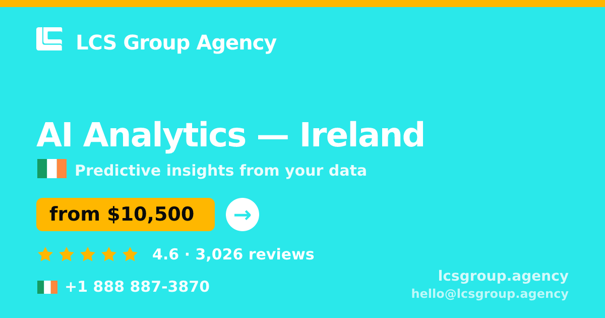 AI Analytics in Cork — from $10,000, rated 4.6/5 by 2468 clients. LCS Group Agency.