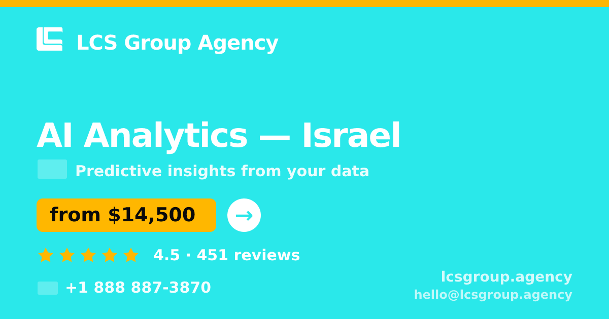 AI Analytics in Jerusalem — from $11,500, rated 4.9/5 by 462 clients. LCS Group Agency.