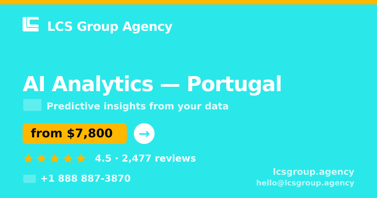 AI Analytics in Braga — from $7,700, rated 5/5 by 1911 clients. LCS Group Agency.