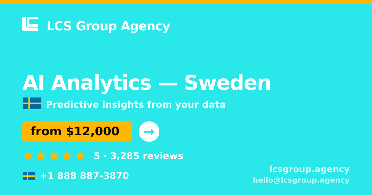 AI Analytics in Malmö — from $15,000, rated 4.7/5 by 3165 clients. LCS Group Agency.