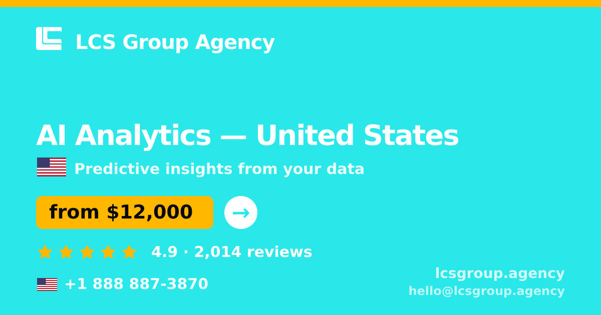 AI Analytics in Seattle — from $12,000, rated 4.8/5 by 2627 clients. LCS Group Agency.