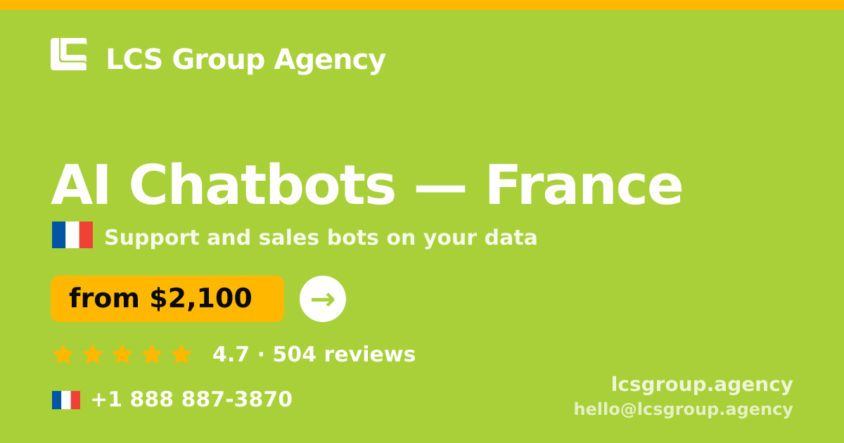 AI Chatbots in Marseille — from $2,000/mo, rated 4.5/5 by 1672 clients. LCS Group Agency.