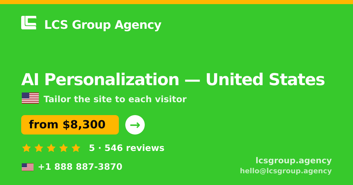 AI Personalization in Dallas — from $6,400, rated 4.9/5 by 3281 clients. LCS Group Agency.
