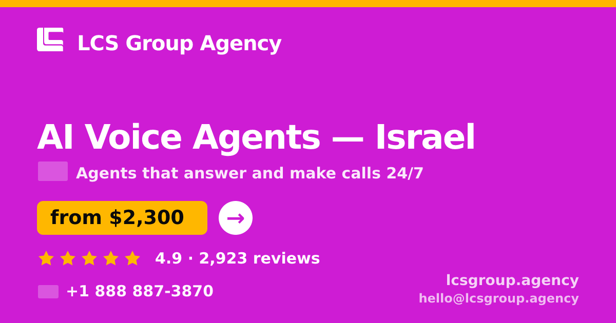 AI Voice Agents in Jerusalem — from $3,100/mo, rated 4.8/5 by 1440 clients. LCS Group Agency.