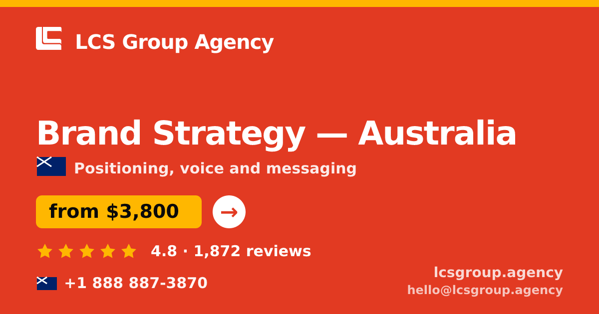 Brand Strategy in Australia — from $3,800, rated 4.8/5 by 1872 clients. LCS Group Agency.