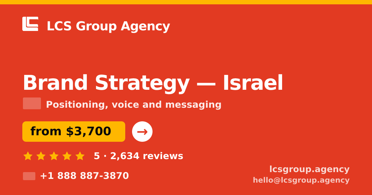 Brand Strategy in Israel — from $3,700, rated 5/5 by 2634 clients. LCS Group Agency.