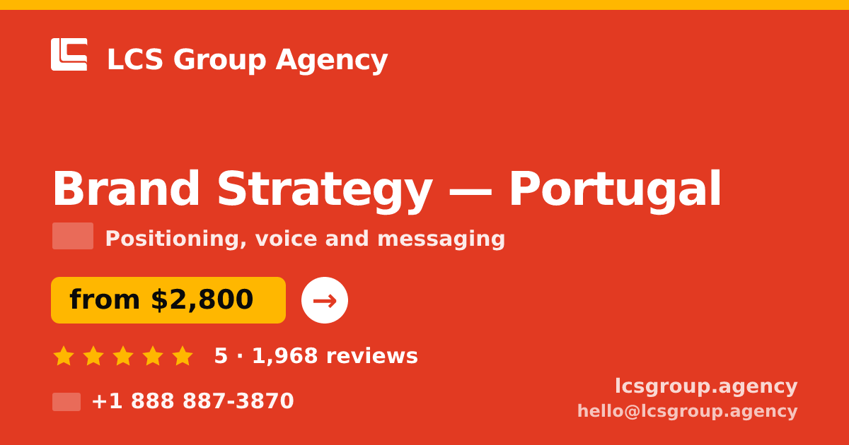 Brand Strategy in Braga — from $3,200, rated 4.6/5 by 1597 clients. LCS Group Agency.