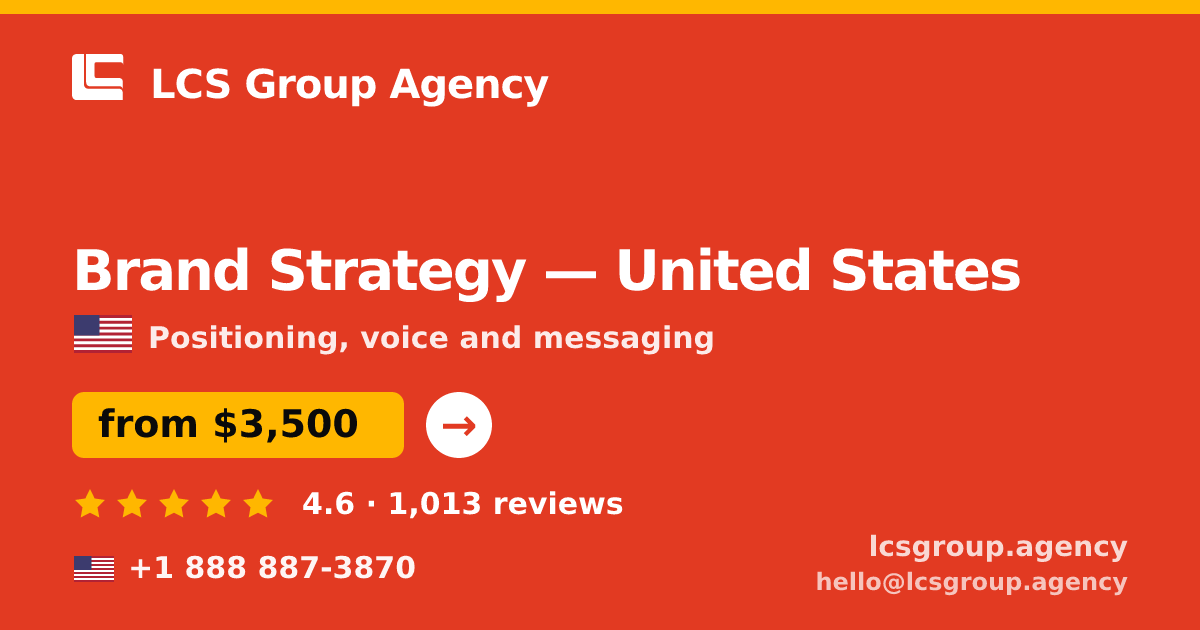 Brand Strategy in Detroit — from $3,100, rated 4.7/5 by 2136 clients. LCS Group Agency.