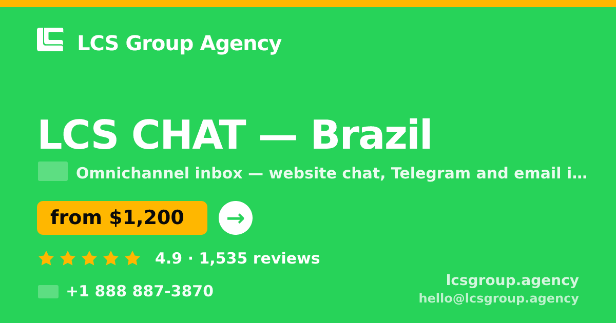 LCS CHAT in Brazil — from $1,200/mo, rated 4.9/5 by 1535 clients. LCS Group Agency.