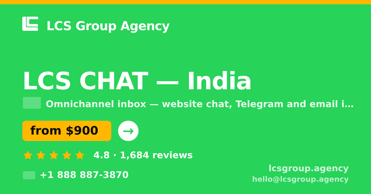 LCS CHAT in Bangalore — from $800/mo, rated 4.7/5 by 3490 clients. LCS Group Agency.