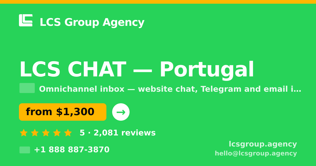 LCS CHAT in Porto — from $1,300/mo, rated 4.6/5 by 1270 clients. LCS Group Agency.