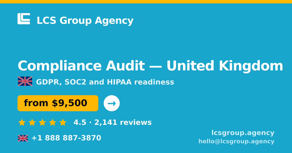 Compliance Audit in Birmingham — from $9,000, rated 5/5 by 2545 clients. LCS Group Agency.