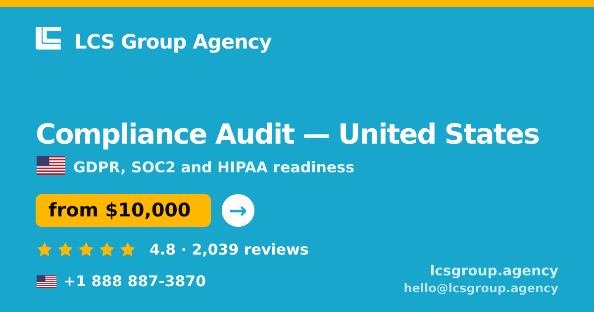 Compliance Audit in Houston — from $9,700, rated 4.7/5 by 1630 clients. LCS Group Agency.
