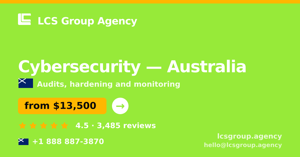Cybersecurity in Melbourne — from $14,000, rated 4.6/5 by 771 clients. LCS Group Agency.