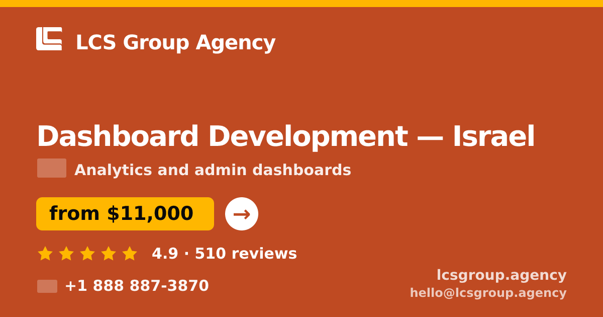 Dashboard Development in Israel — from $11,000, rated 4.9/5 by 510 clients. LCS Group Agency.