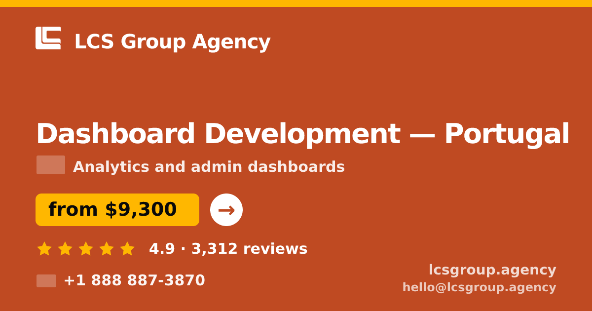 Dashboard Development in Braga — from $5,700, rated 4.5/5 by 1668 clients. LCS Group Agency.