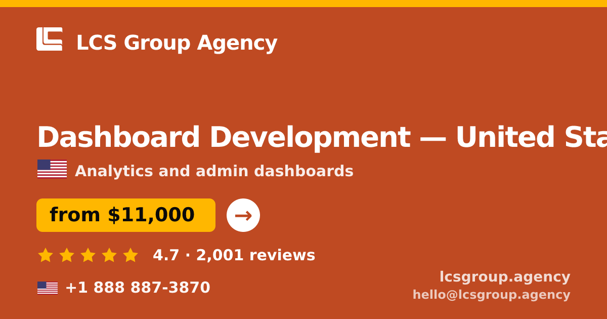 Dashboard Development in Seattle — from $10,500, rated 4.5/5 by 3090 clients. LCS Group Agency.
