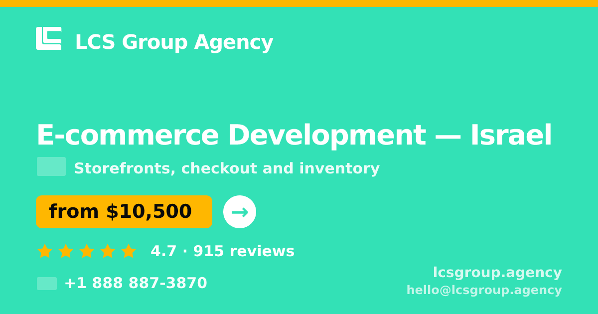 E-commerce Development in Jerusalem — from $15,500, rated 4.7/5 by 1316 clients. LCS Group Agency.
