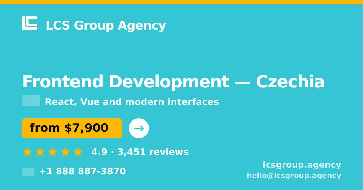 Frontend Development in Czechia — from $7,900, rated 4.9/5 by 3451 clients. LCS Group Agency.