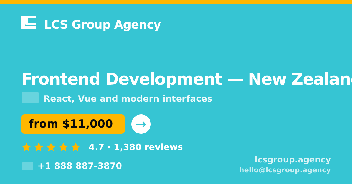 Frontend Development in Christchurch — from $9,800, rated 4.8/5 by 2945 clients. LCS Group Agency.