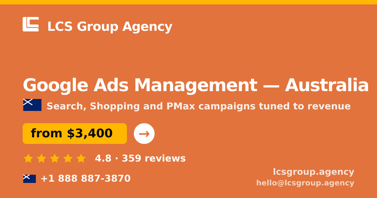 Google Ads Management in Sydney — from $2,700/mo, rated 4.9/5 by 1861 clients. LCS Group Agency.