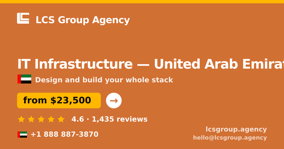 IT Infrastructure in United Arab Emirates — from $23,500, rated 4.6/5 by 1435 clients. LCS Group Agency.