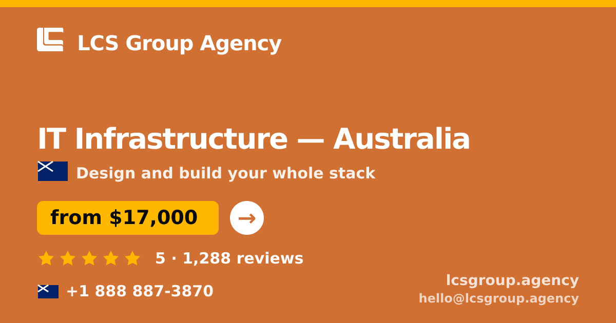 IT Infrastructure in Australia — from $17,000, rated 5/5 by 1288 clients. LCS Group Agency.