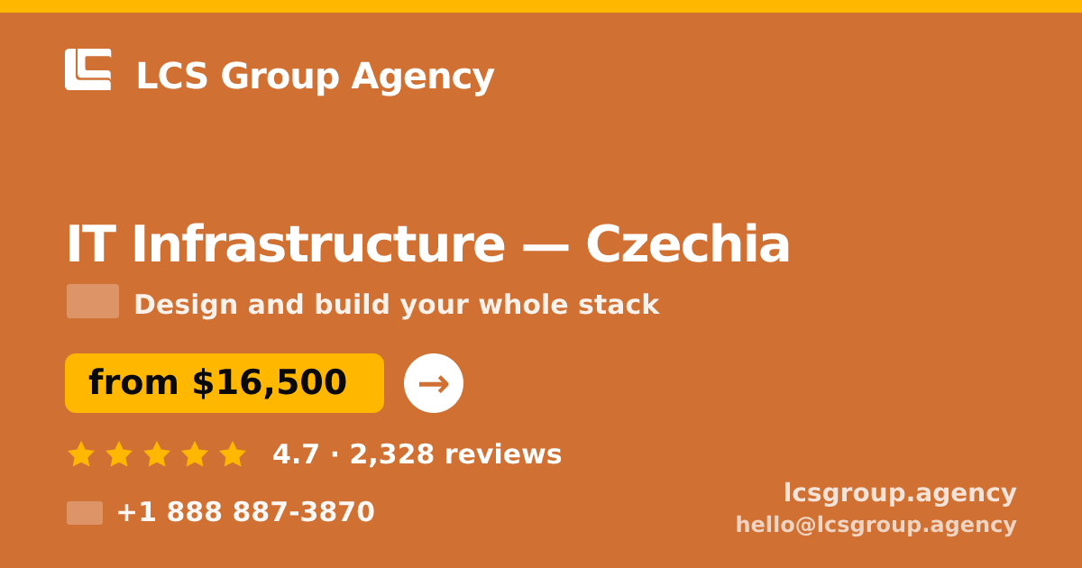 IT Infrastructure in Czechia — from $16,500, rated 4.7/5 by 2328 clients. LCS Group Agency.