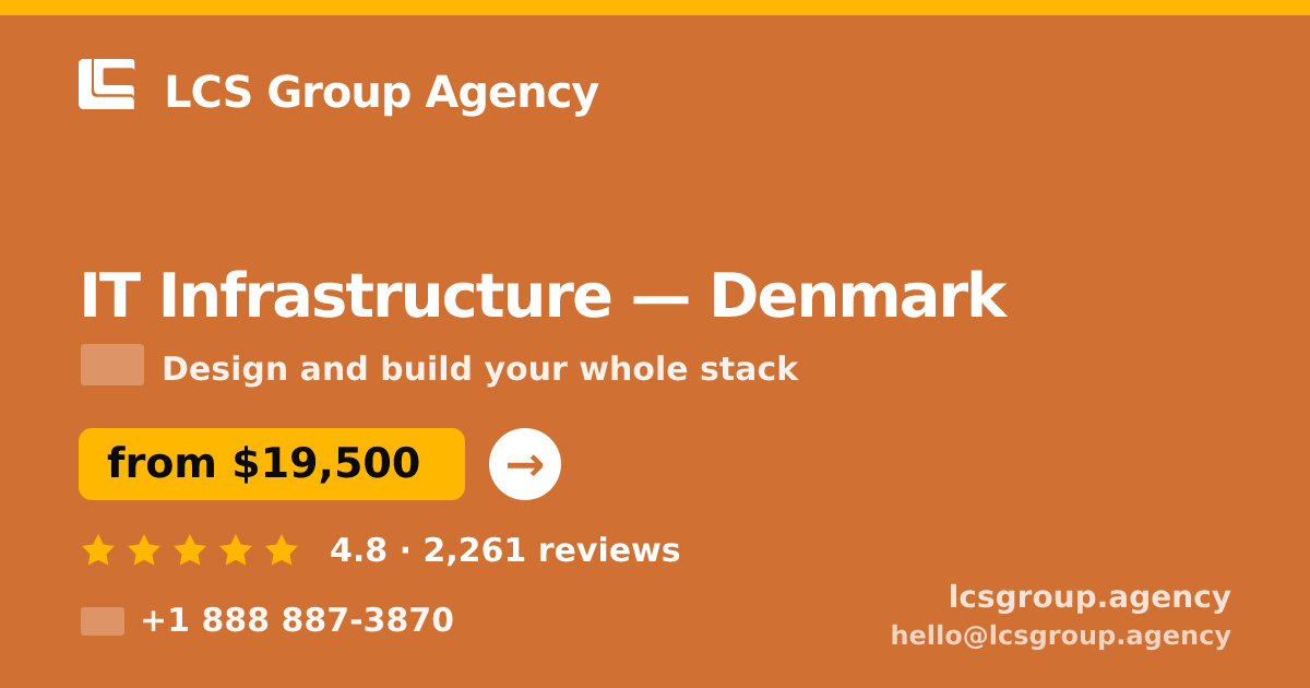 IT Infrastructure in Denmark — from $19,500, rated 4.8/5 by 2261 clients. LCS Group Agency.