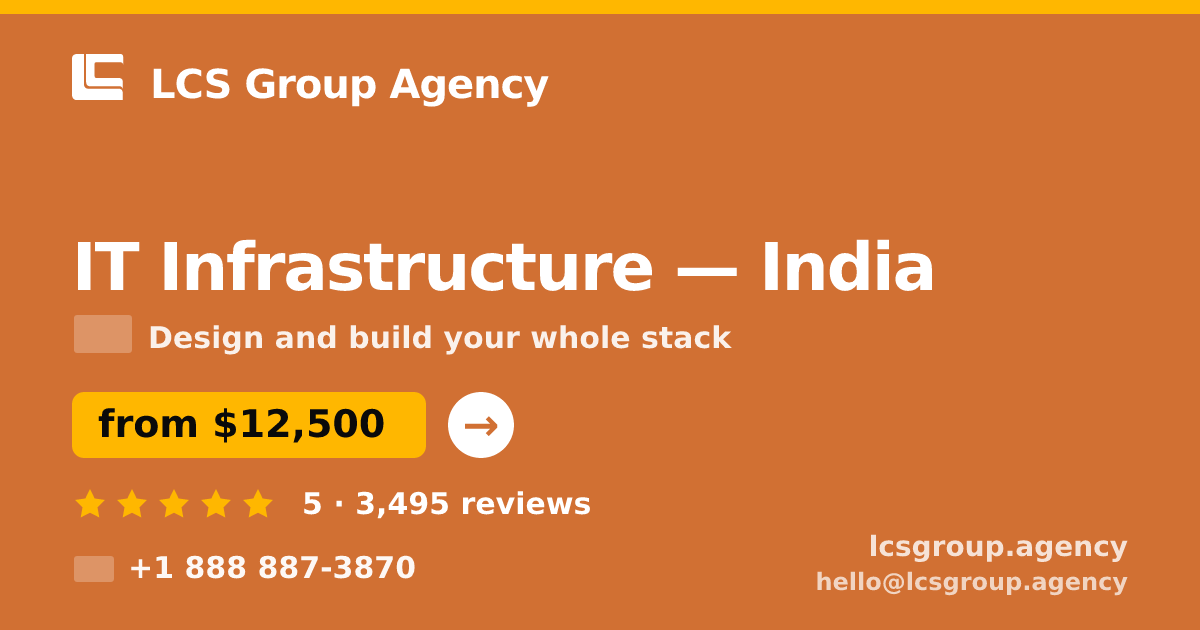 IT Infrastructure in Mumbai — from $6,200, rated 5/5 by 3176 clients. LCS Group Agency.