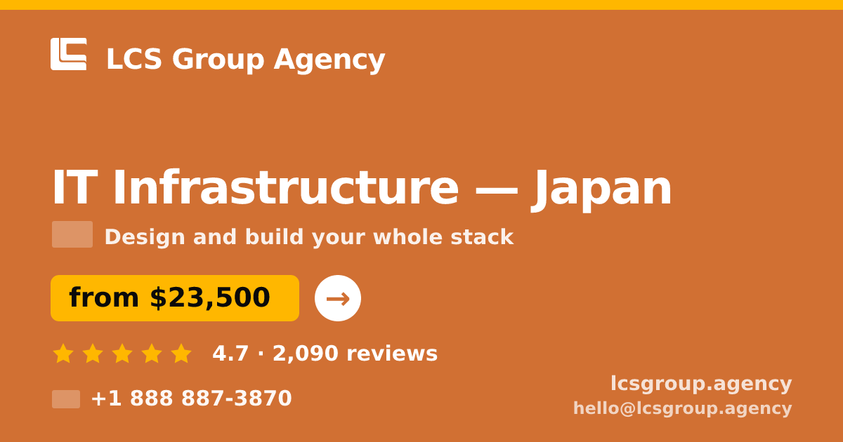 IT Infrastructure in Japan — from $23,500, rated 4.7/5 by 2090 clients. LCS Group Agency.
