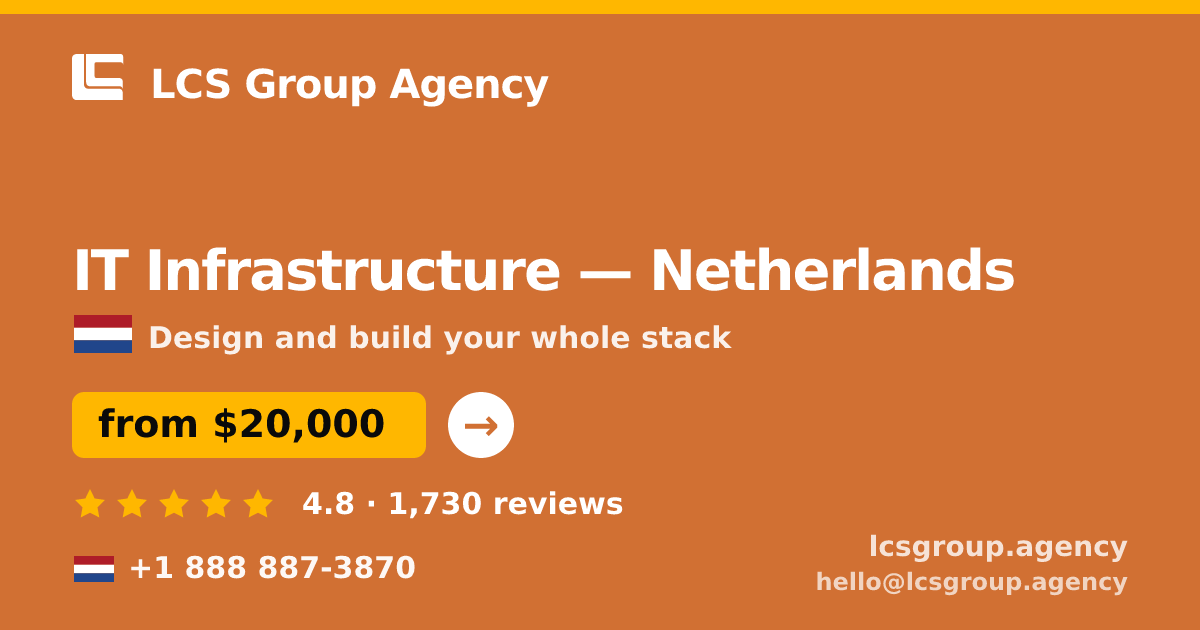 IT Infrastructure in Amsterdam — from $24,500, rated 4.9/5 by 1015 clients. LCS Group Agency.