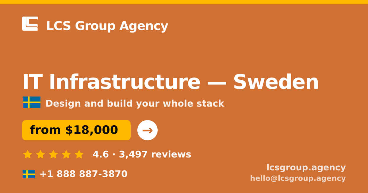 IT Infrastructure in Gothenburg — from $25,500, rated 4.7/5 by 2169 clients. LCS Group Agency.