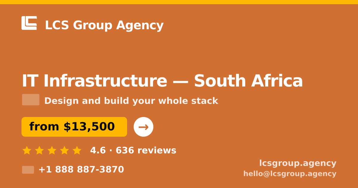 IT Infrastructure in South Africa — from $13,500, rated 4.6/5 by 636 clients. LCS Group Agency.