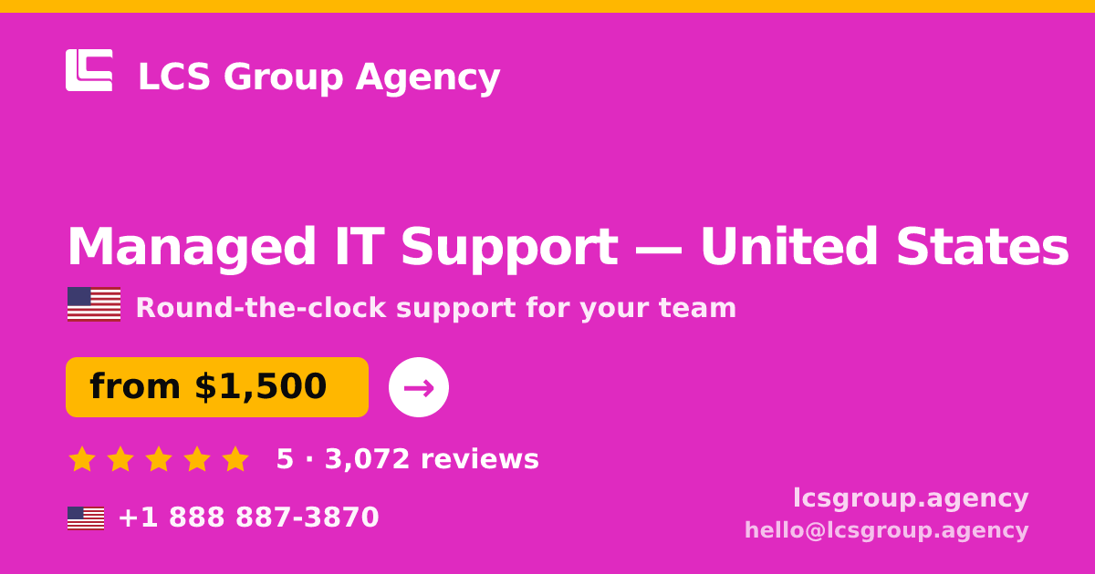 Managed IT Support in Philadelphia — from $1,900/mo, rated 4.9/5 by 1896 clients. LCS Group Agency.