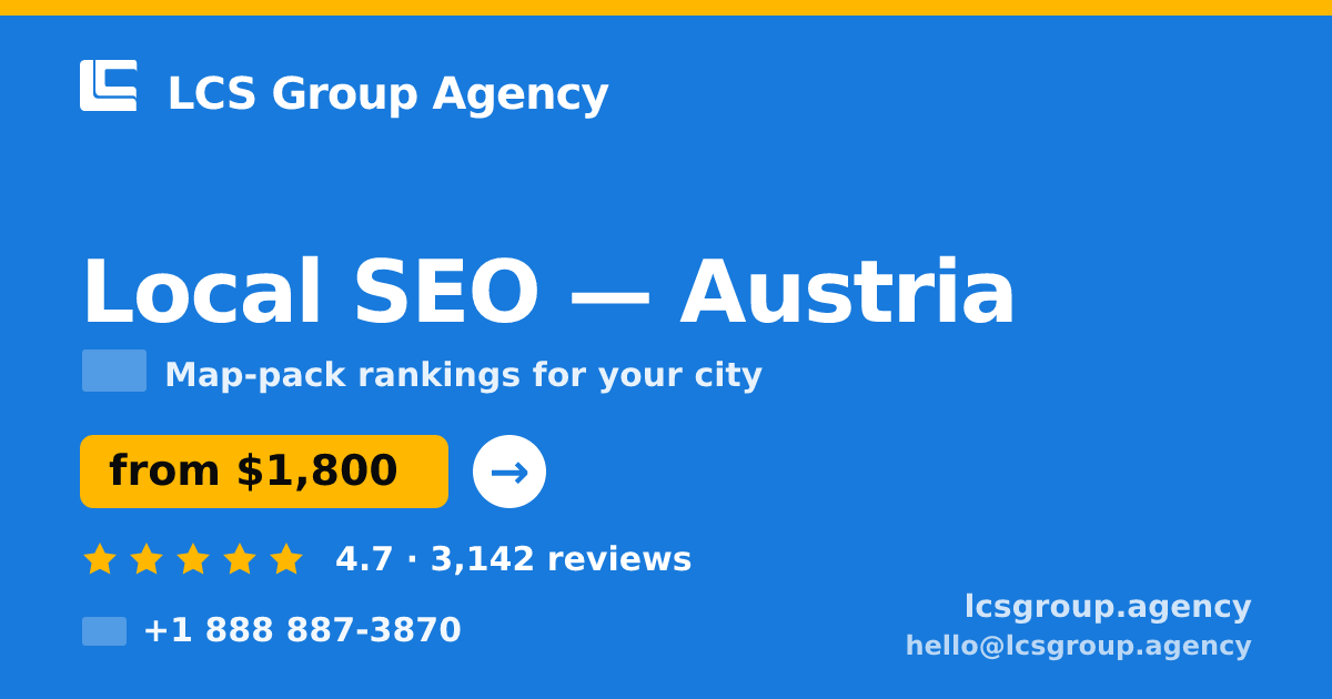 Local SEO in Vienna — from $2,300/mo, rated 4.5/5 by 1293 clients. LCS Group Agency.