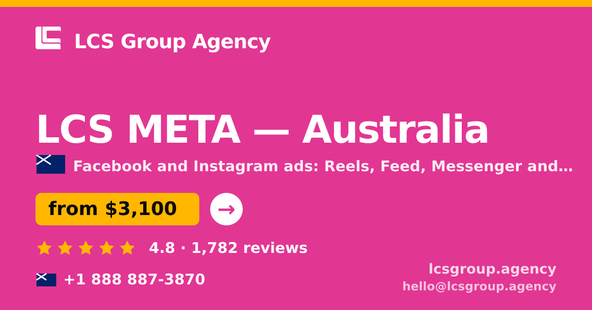 LCS META in Australia — from $3,100/mo, rated 4.8/5 by 1782 clients. LCS Group Agency.