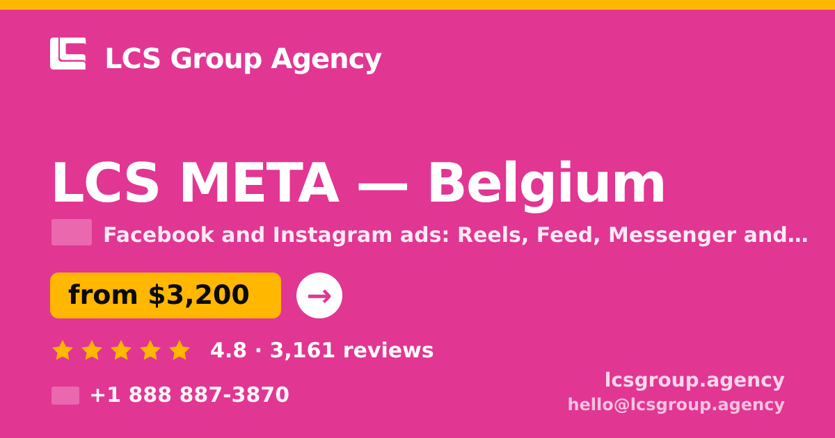 LCS META in Brussels — from $2,600/mo, rated 4.6/5 by 1423 clients. LCS Group Agency.