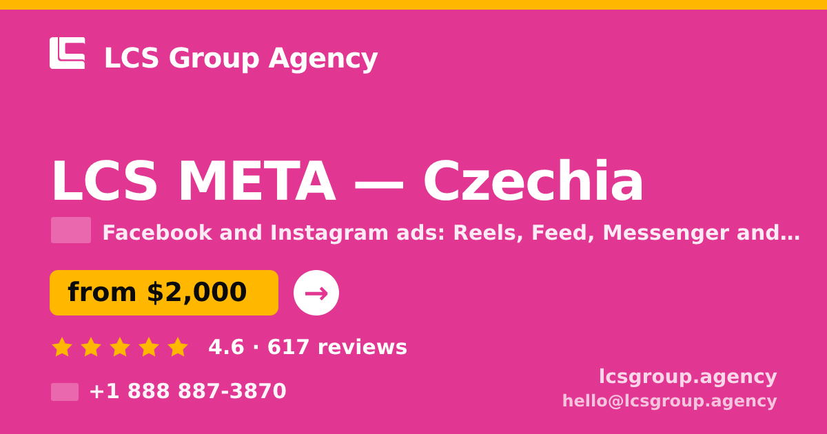 LCS META in Czechia — from $2,000/mo, rated 4.6/5 by 617 clients. LCS Group Agency.