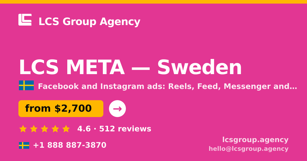 LCS META in Gothenburg — from $2,600/mo, rated 4.6/5 by 1383 clients. LCS Group Agency.