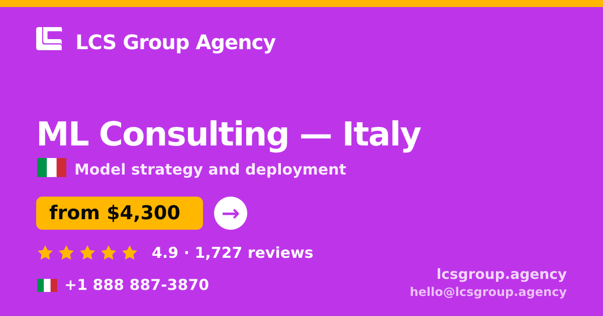 ML Consulting in Naples — from $3,800, rated 4.7/5 by 1932 clients. LCS Group Agency.