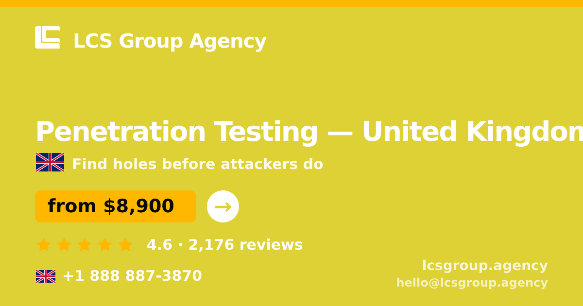 Penetration Testing in Liverpool — from $8,200, rated 4.8/5 by 2282 clients. LCS Group Agency.