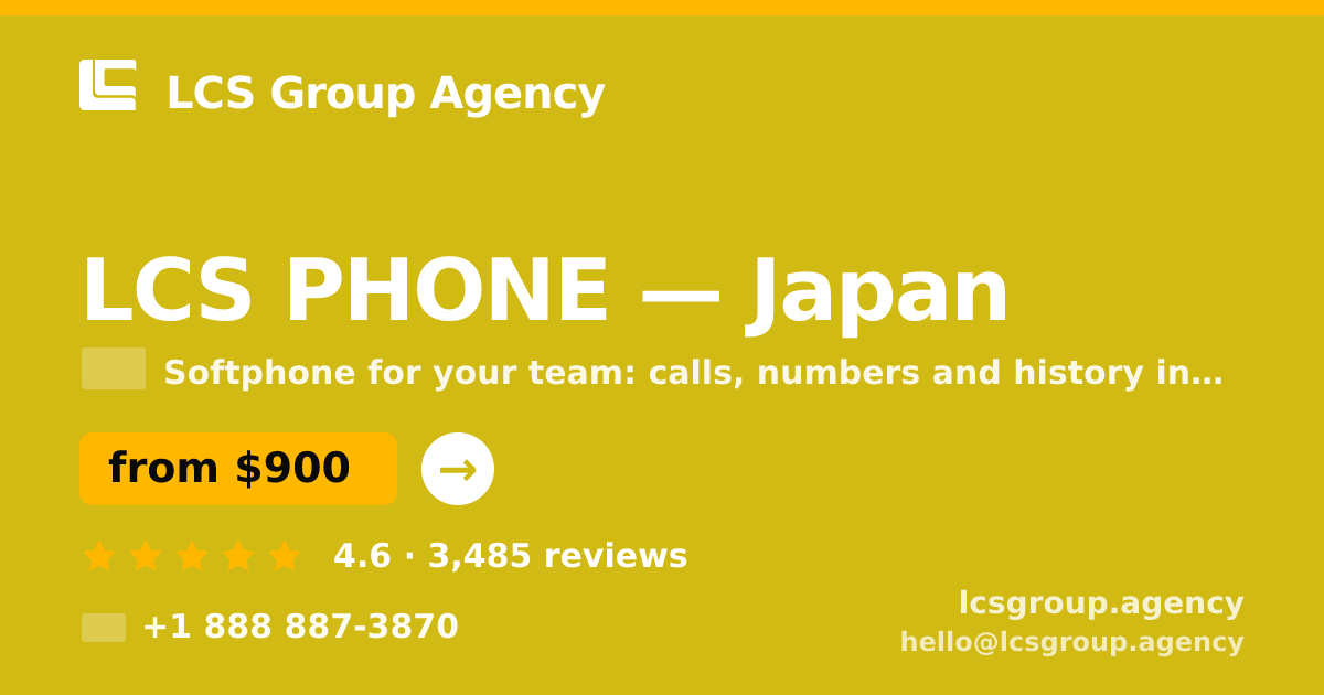 LCS PHONE in Osaka — from $1,000/mo, rated 4.7/5 by 2624 clients. LCS Group Agency.