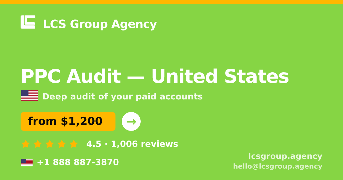 PPC Audit in Indianapolis — from $1,100, rated 4.7/5 by 2213 clients. LCS Group Agency.