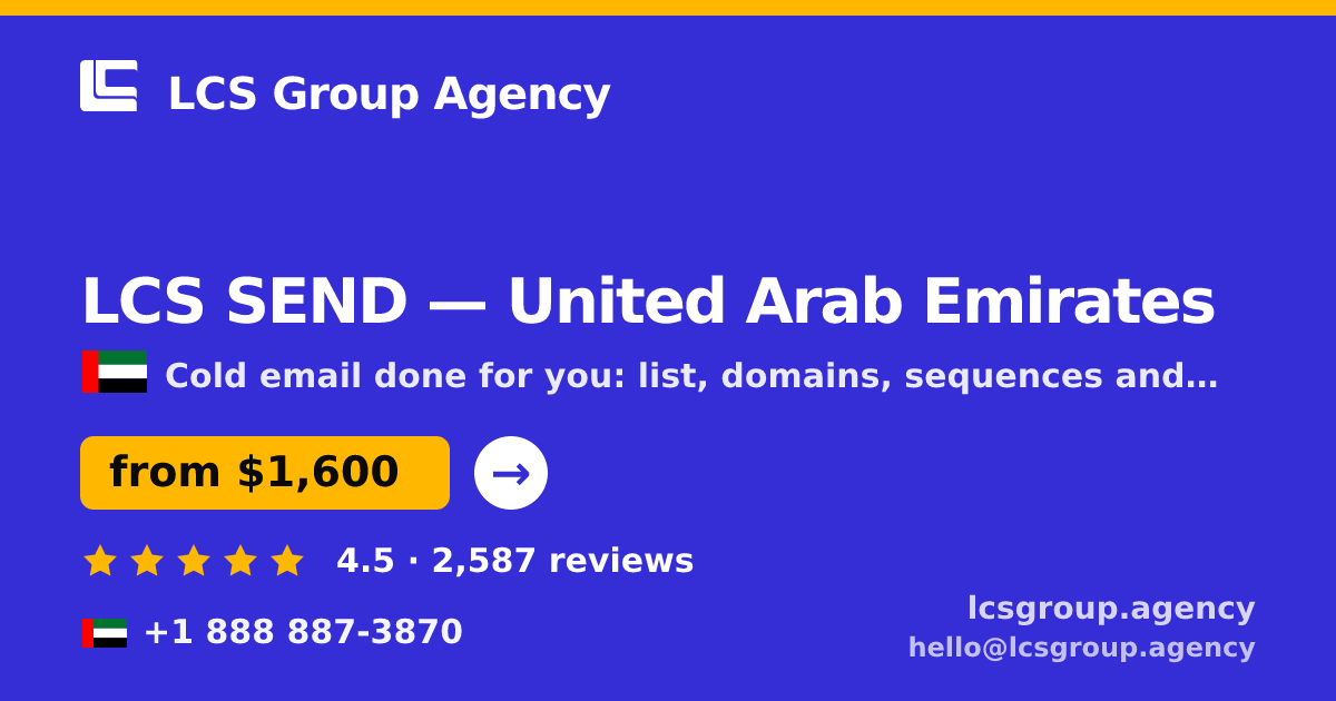 LCS SEND in United Arab Emirates — from $1,600/mo, rated 4.5/5 by 2587 clients. LCS Group Agency.