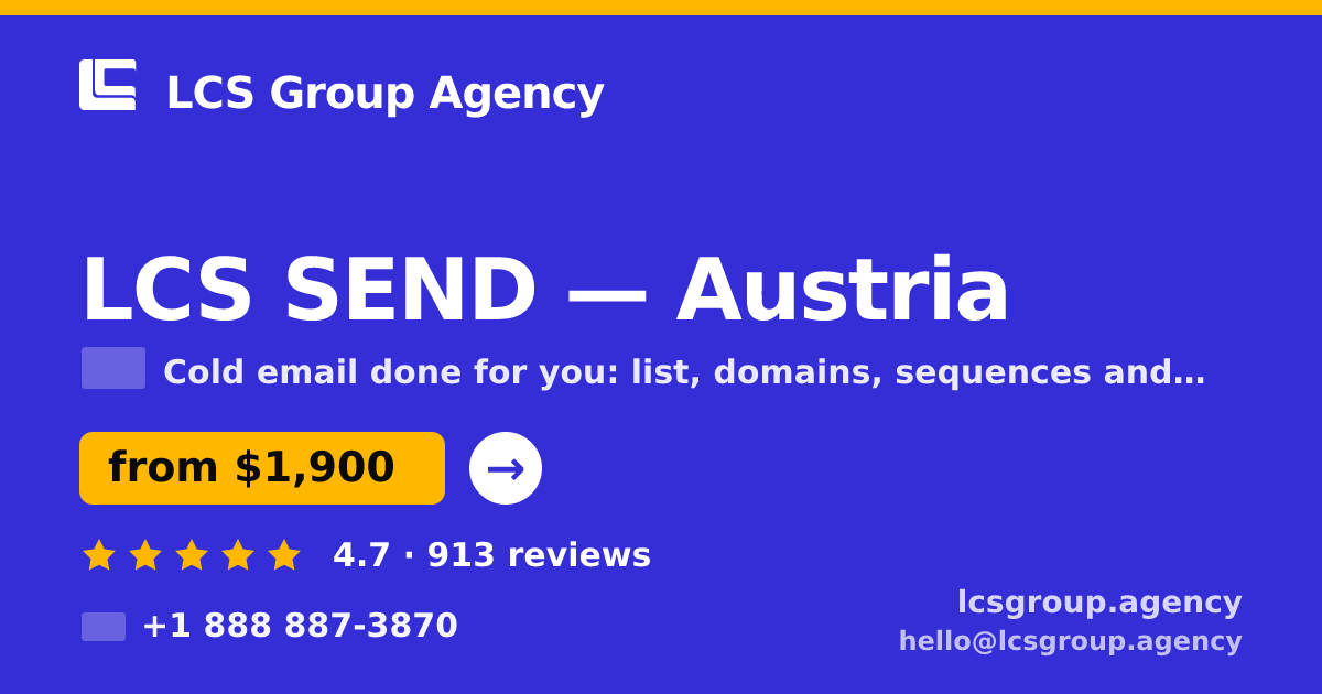 LCS SEND in Austria — from $1,900/mo, rated 4.7/5 by 913 clients. LCS Group Agency.