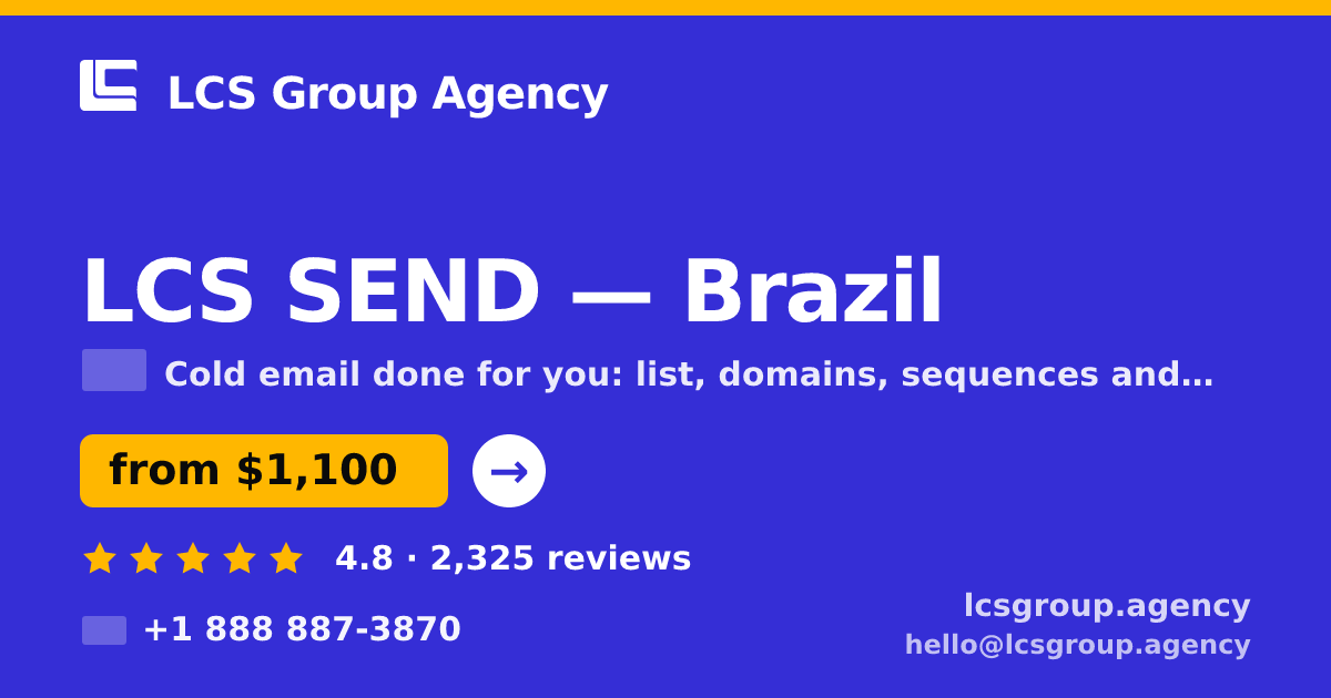 LCS SEND in Brazil — from $1,100/mo, rated 4.8/5 by 2325 clients. LCS Group Agency.